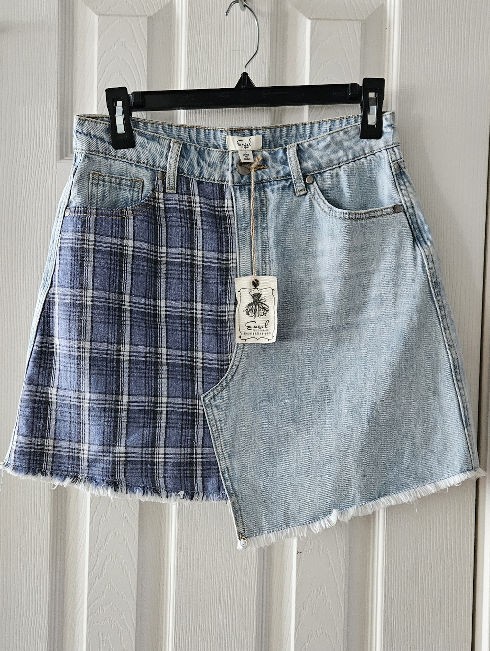 easel Winnie denim patchwork Mini Skirt - Picture 4 of 10